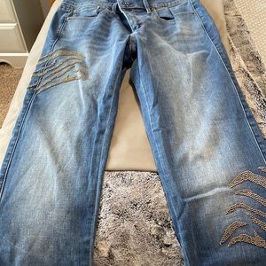 White House black market beaded denim